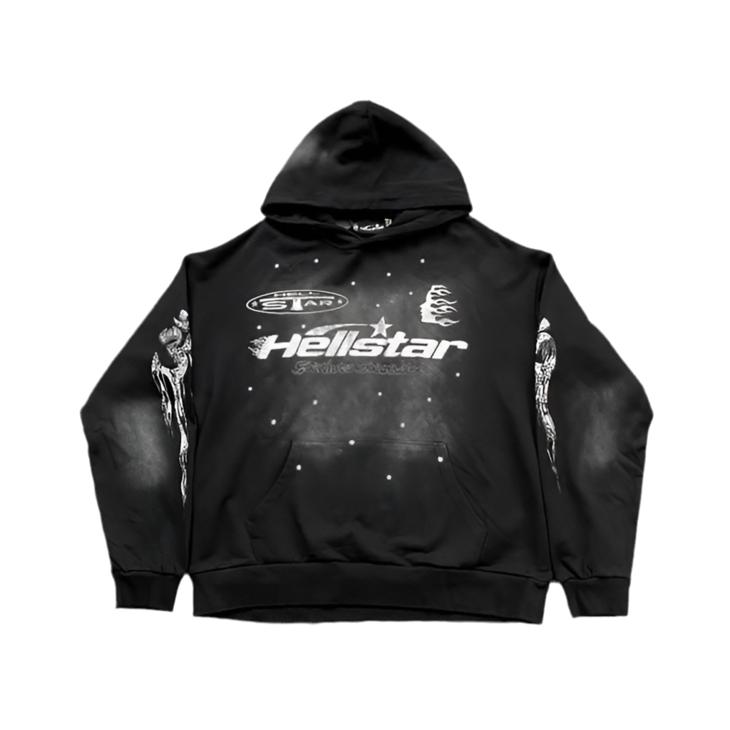 Black washed hellstar hoodie