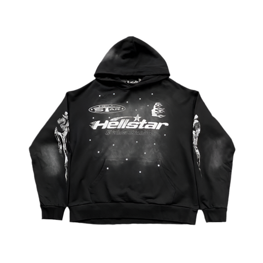 Black washed hellstar hoodie